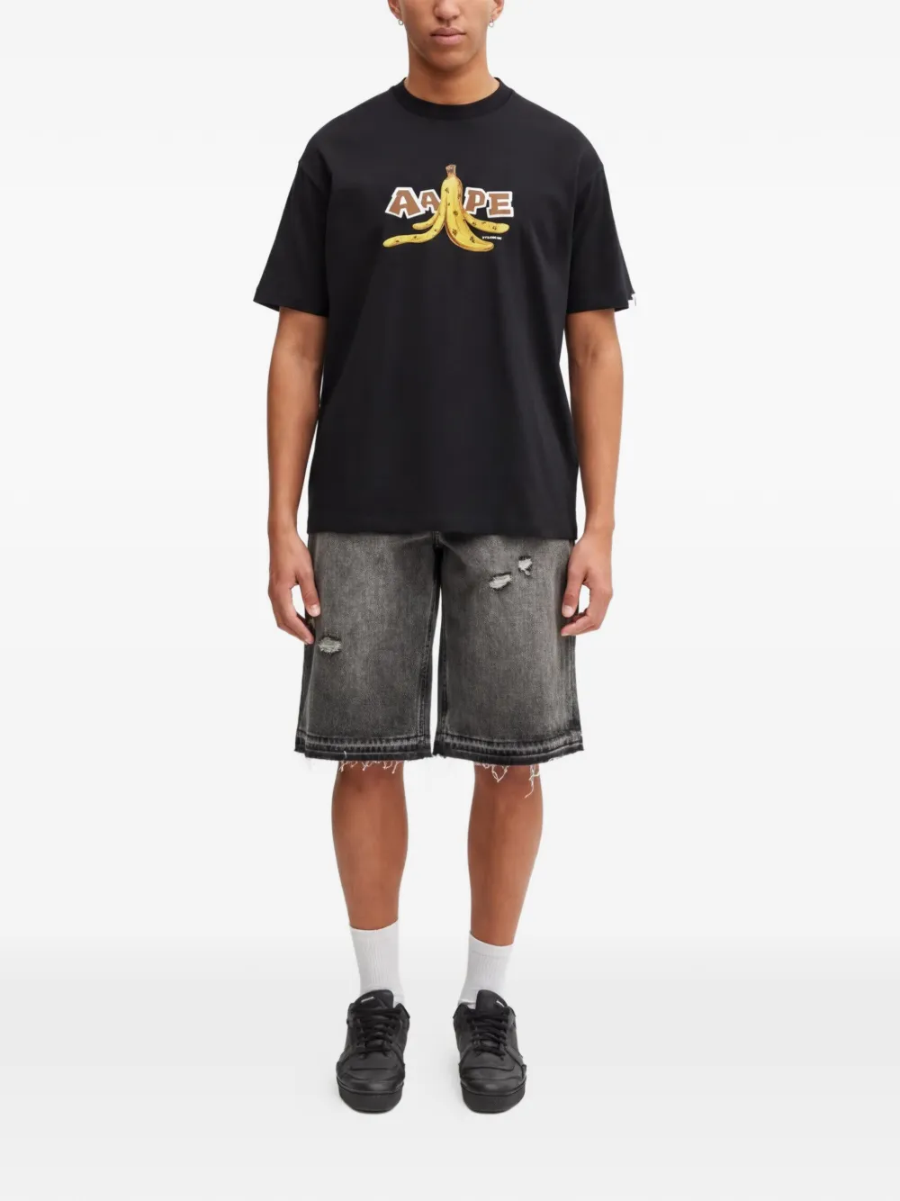 AAPE BY *A BATHING APE T-shirt met print Zwart
