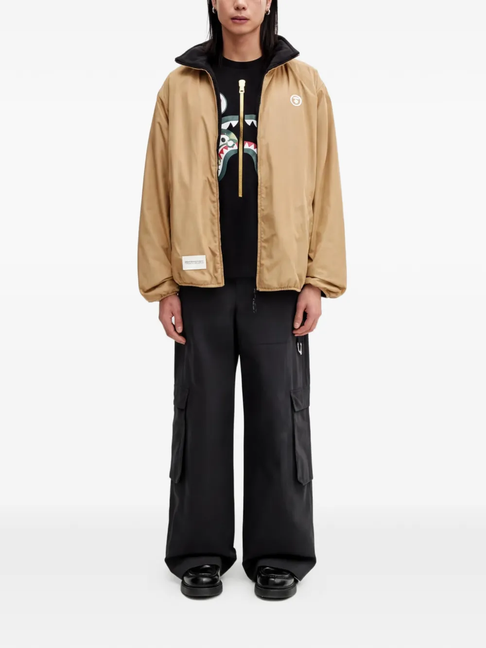 AAPE BY *A BATHING APE Omkeerbaard trainingsjack Beige