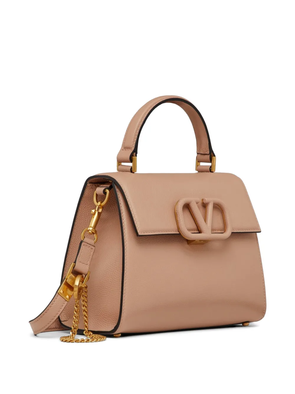 Valentino Garavani Vsling kleine handtas van korrelig kalfsleer Beige