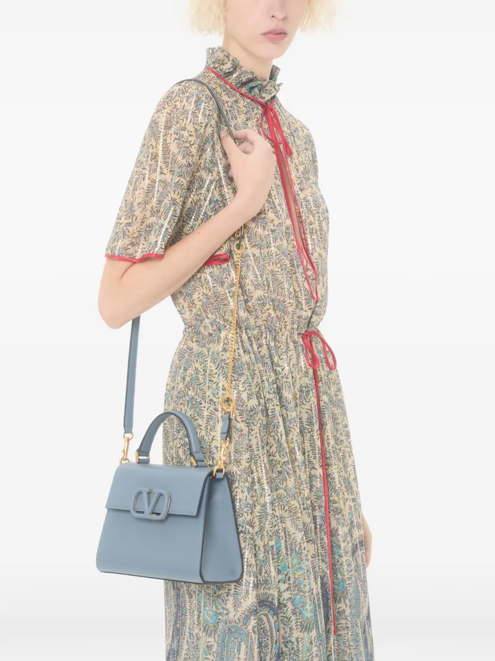 Valentino Garavani Kleine Vsling kalfsleren handtas Blauw