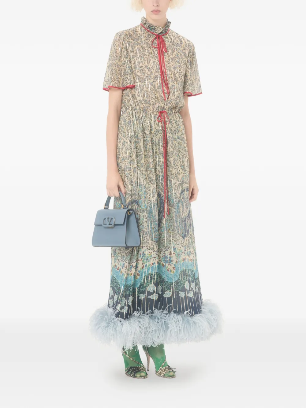 Valentino Garavani Kleine Vsling kalfsleren handtas Blauw