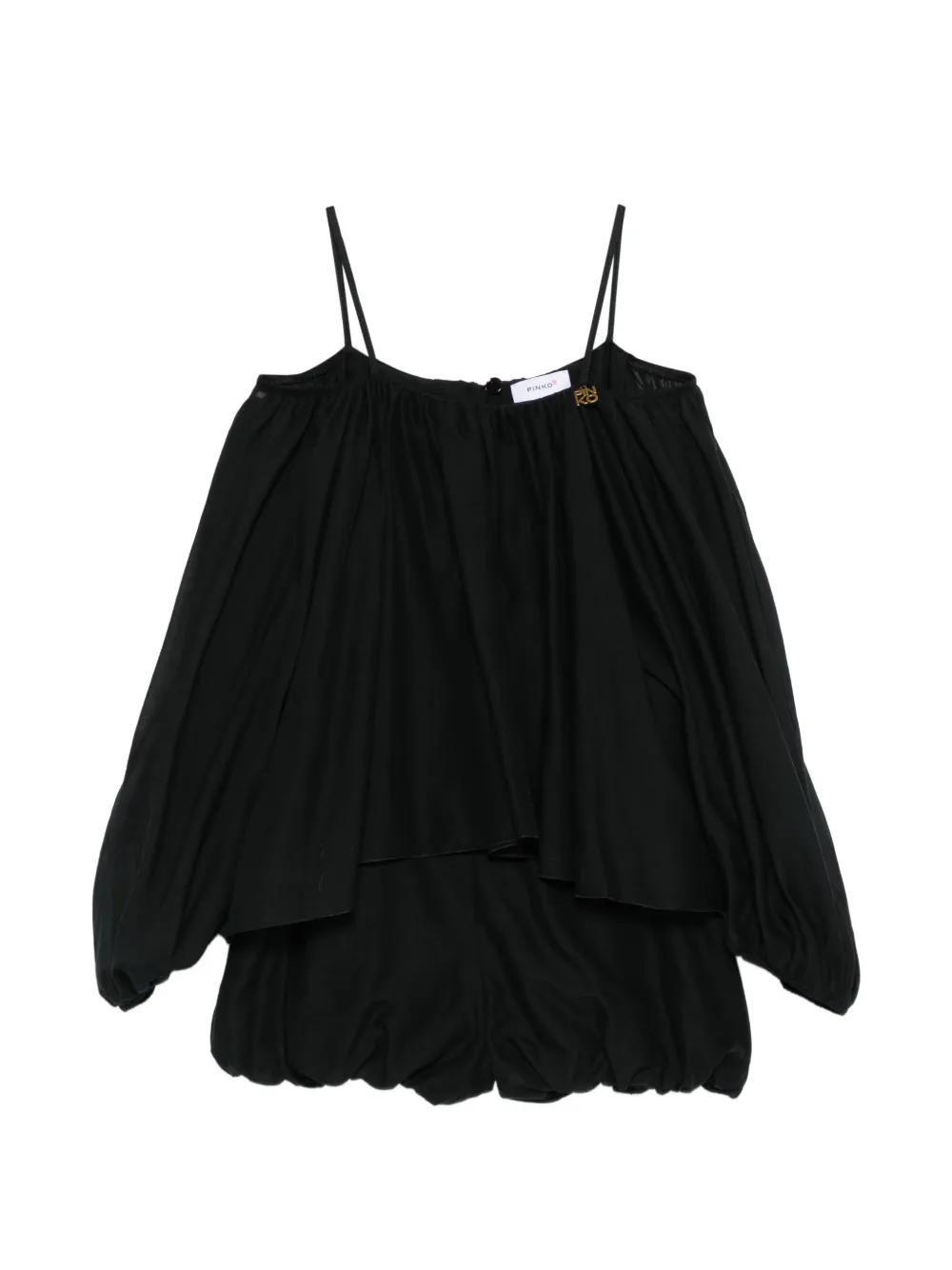 Pinko Kids cold-shoulder layered playsuit - Schwarz