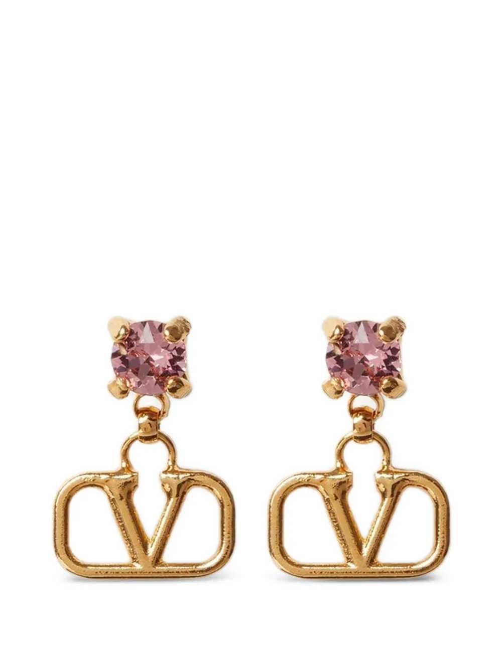 Valentino Garavani Vlogo Signature earrings in metal and Swarovski® crystals - Gold