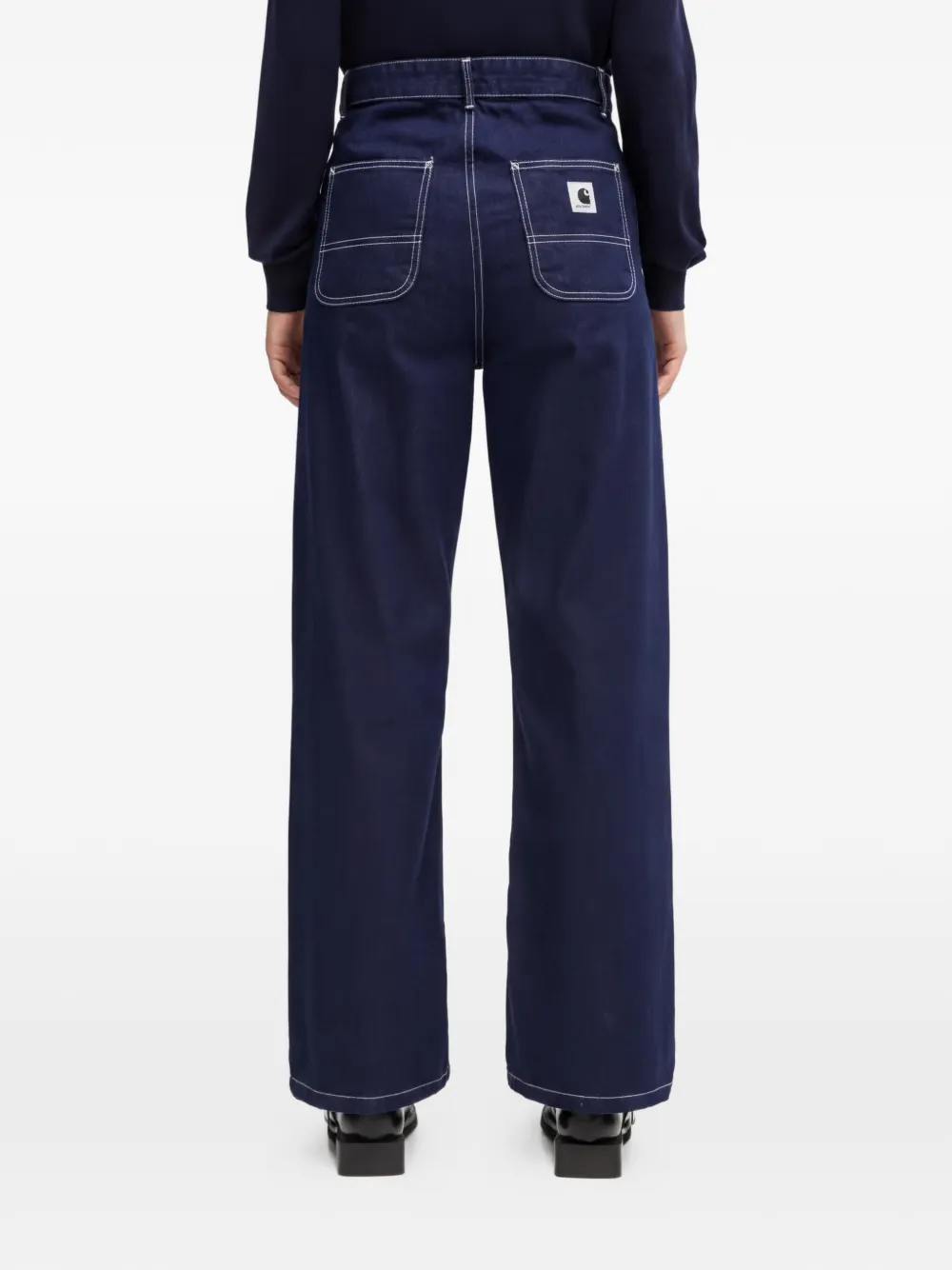 Carhartt WIP Simple flared jeans met contrasterend stiksel Blauw