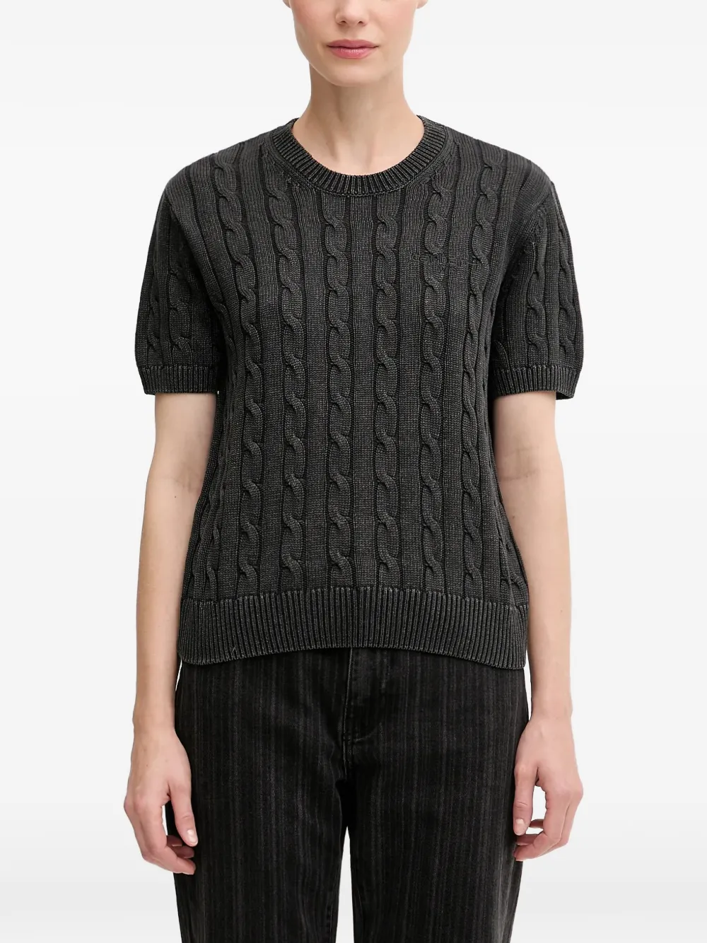 Carhartt WIP pull en maille torsadée à manches courtes - Gris Carhartt WIP pull en maille torsadée à manches courtes - Gris