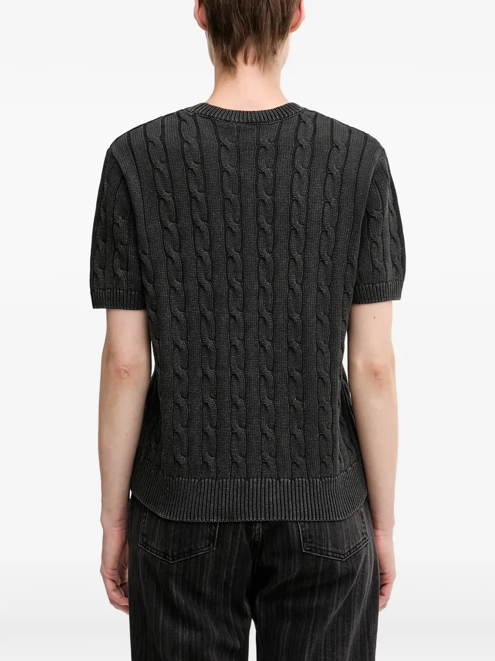 Carhartt WIP Kabelgebreide trui met korte mouwen Grijs