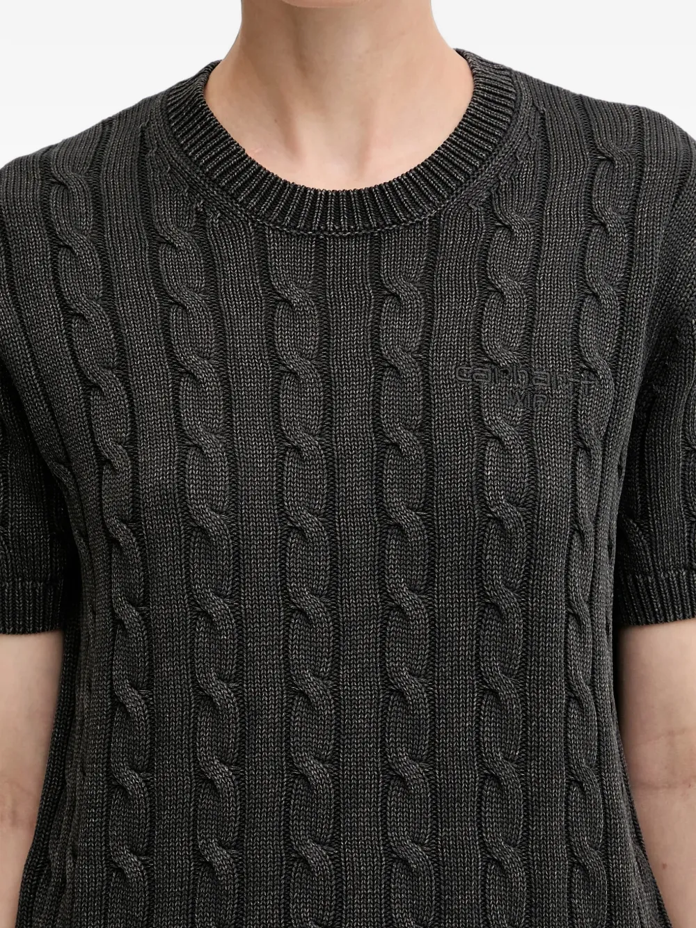 Carhartt WIP Kabelgebreide trui met korte mouwen Grijs