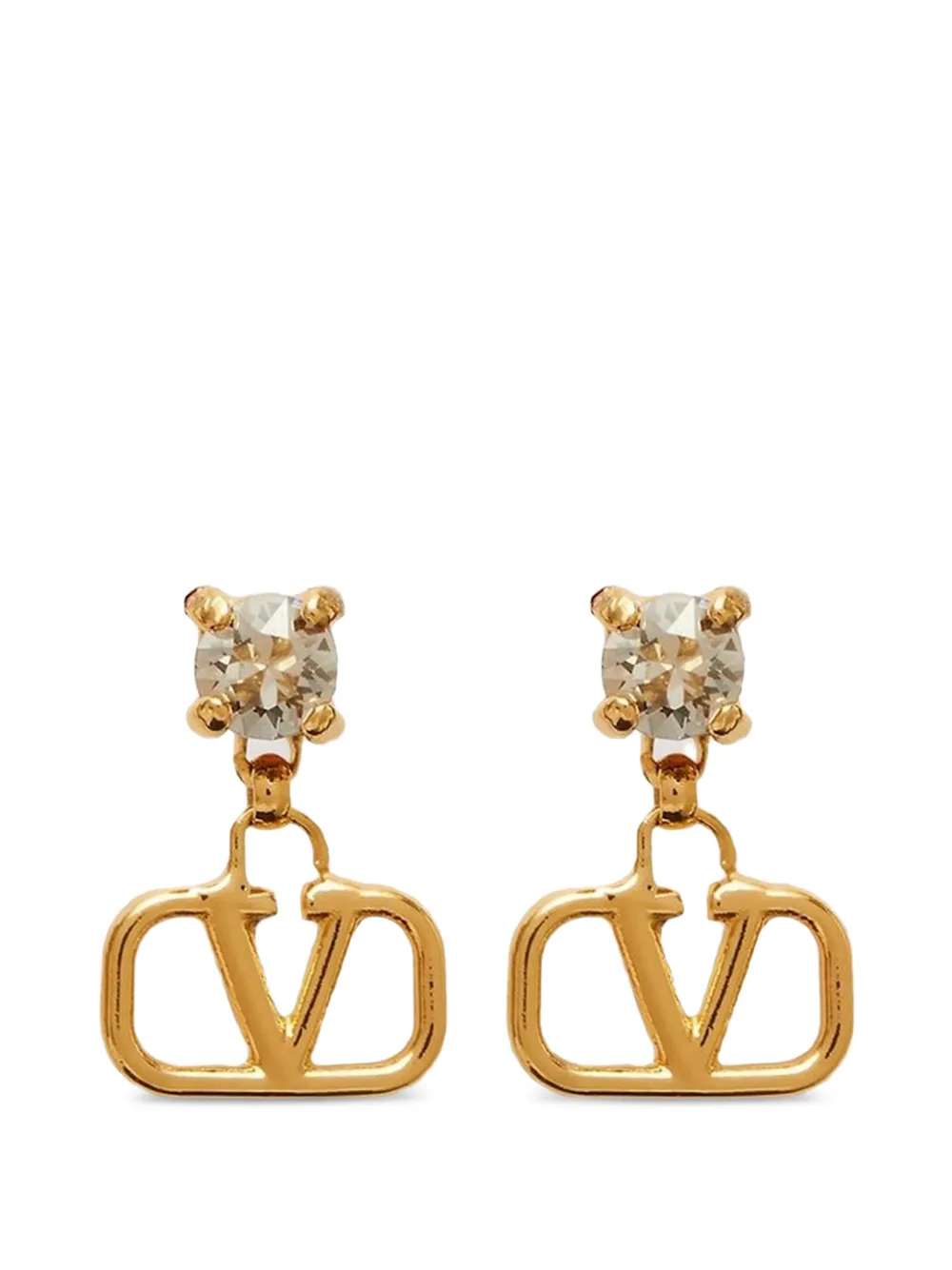 Valentino Garavani Vlogo Signature earrings in metal and Swarovski® crystals - Oro