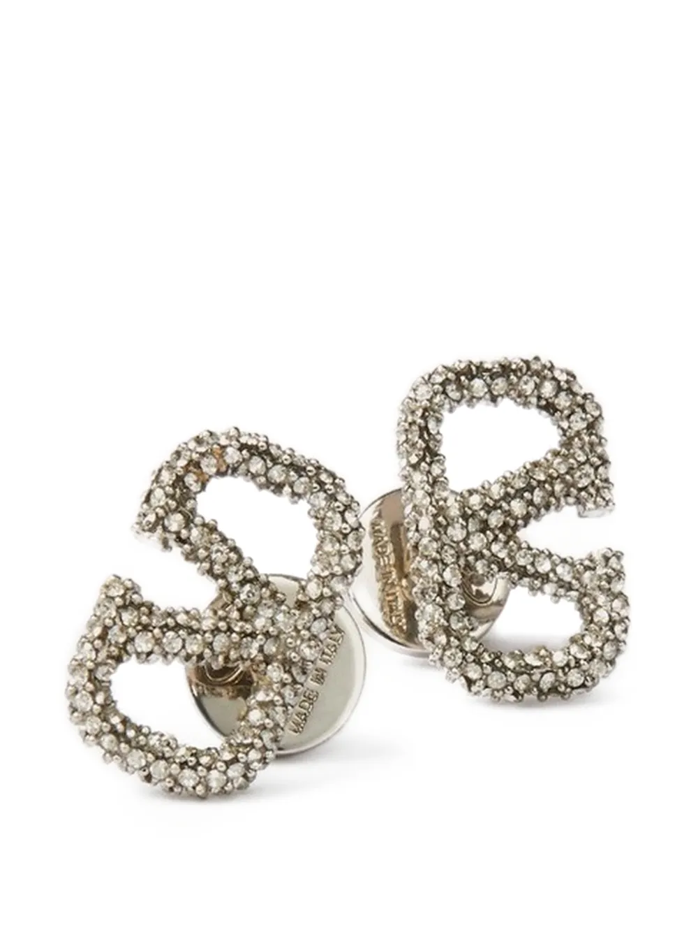Valentino Garavani Vlogo Signature earrings in metal and Swarovski® crystals - Silber