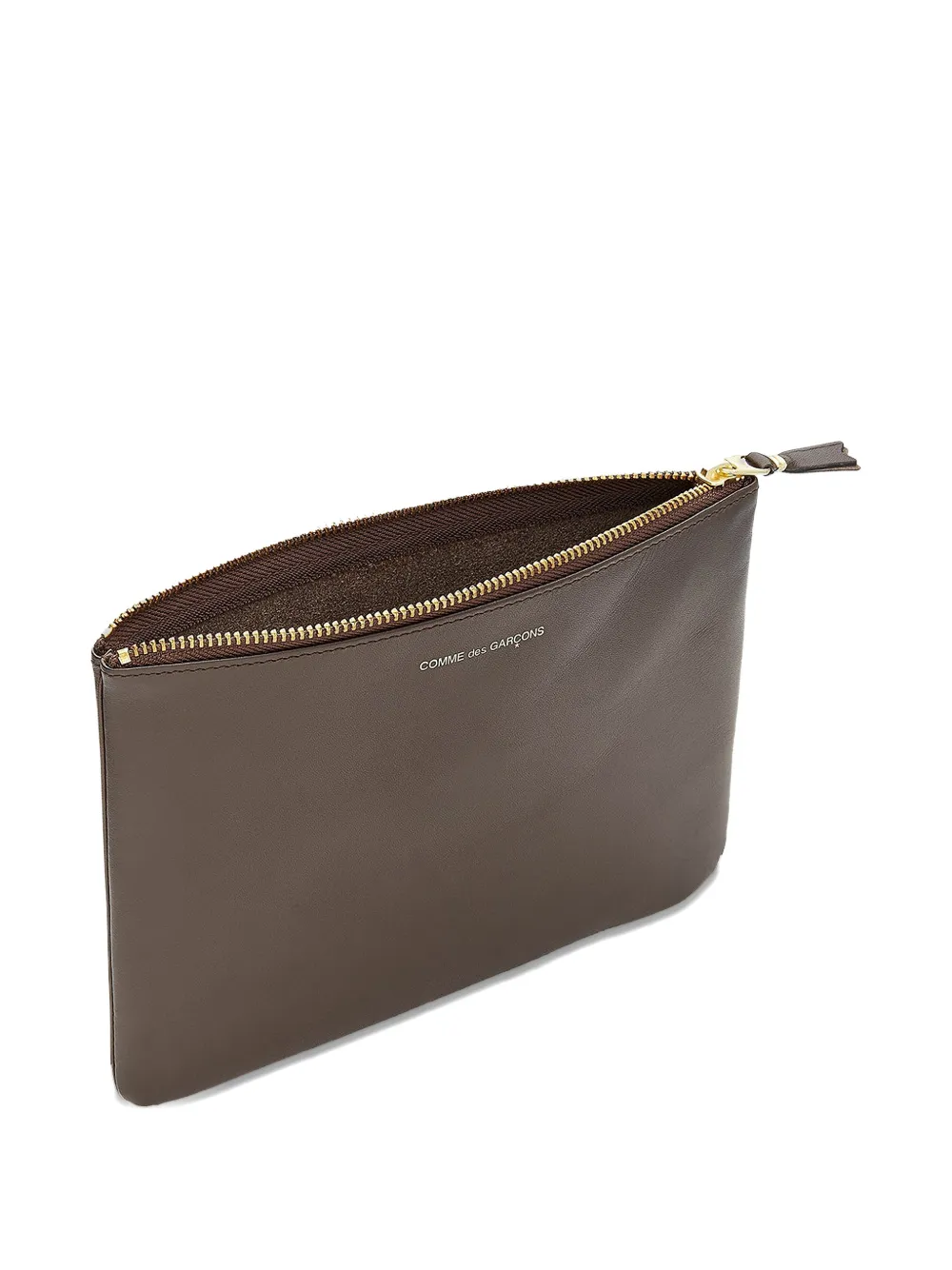 Comme Des Garçons Wallet Portemonnee met rits en logo Bruin