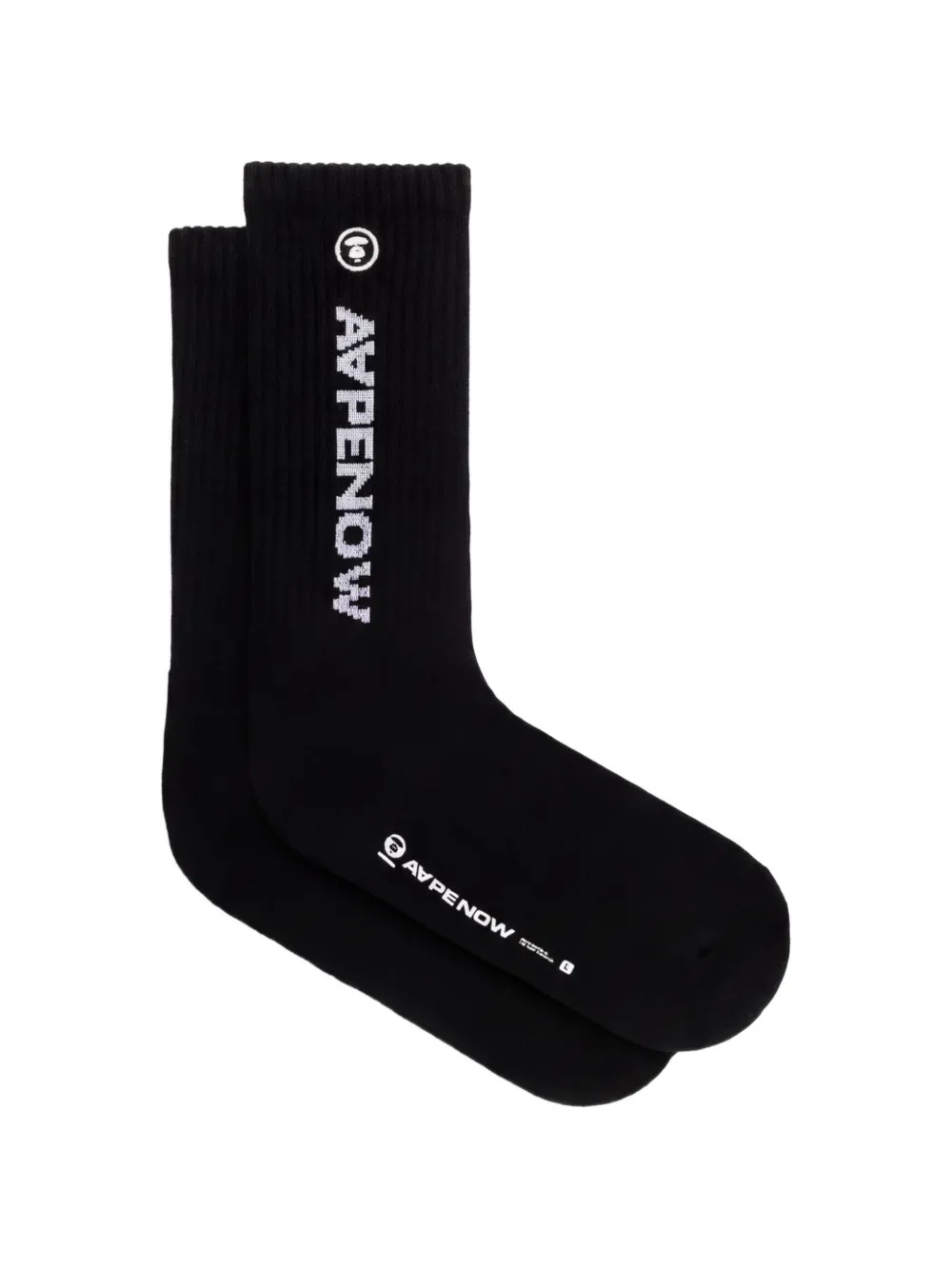 AAPE BY *A BATHING APE® logo-lettering ribbed-knit socks - Nero
