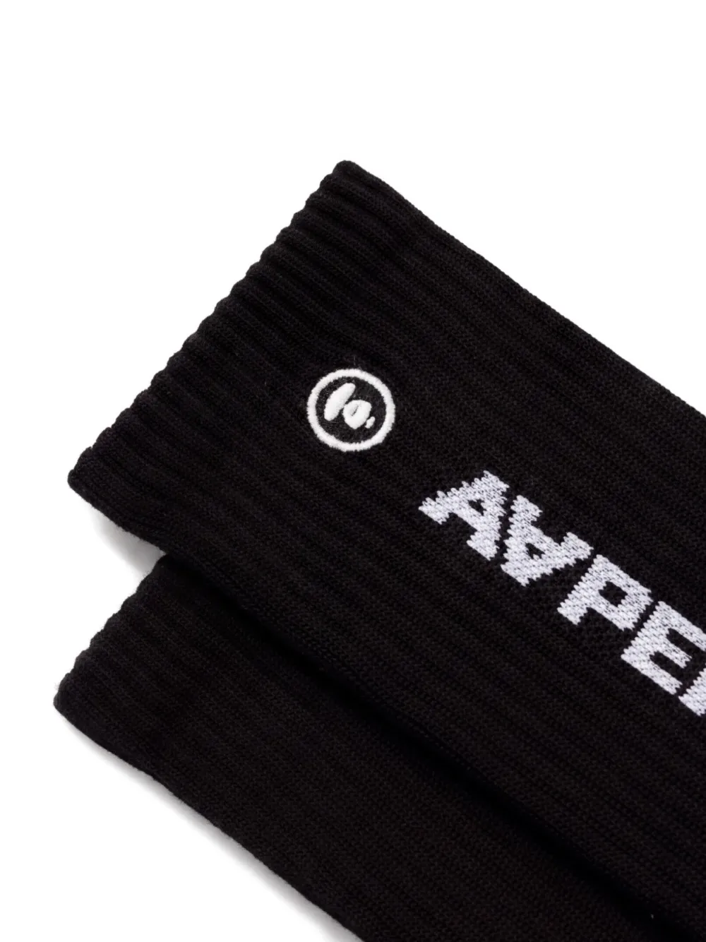 AAPE BY *A BATHING APE Ribgebreide sokken met logo Zwart