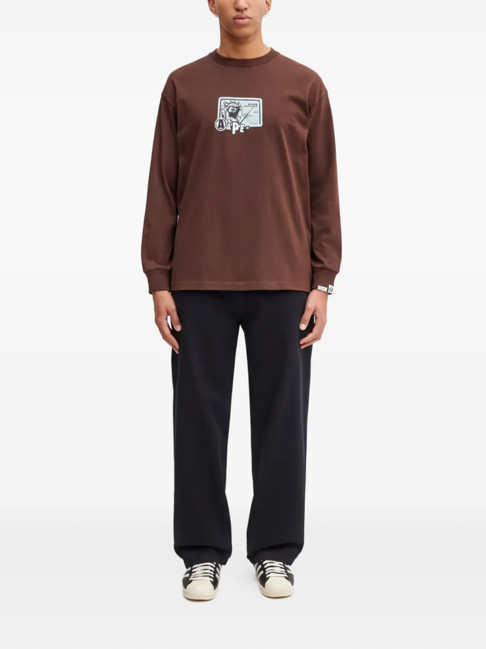 AAPE BY *A BATHING APE T-shirt met print Bruin