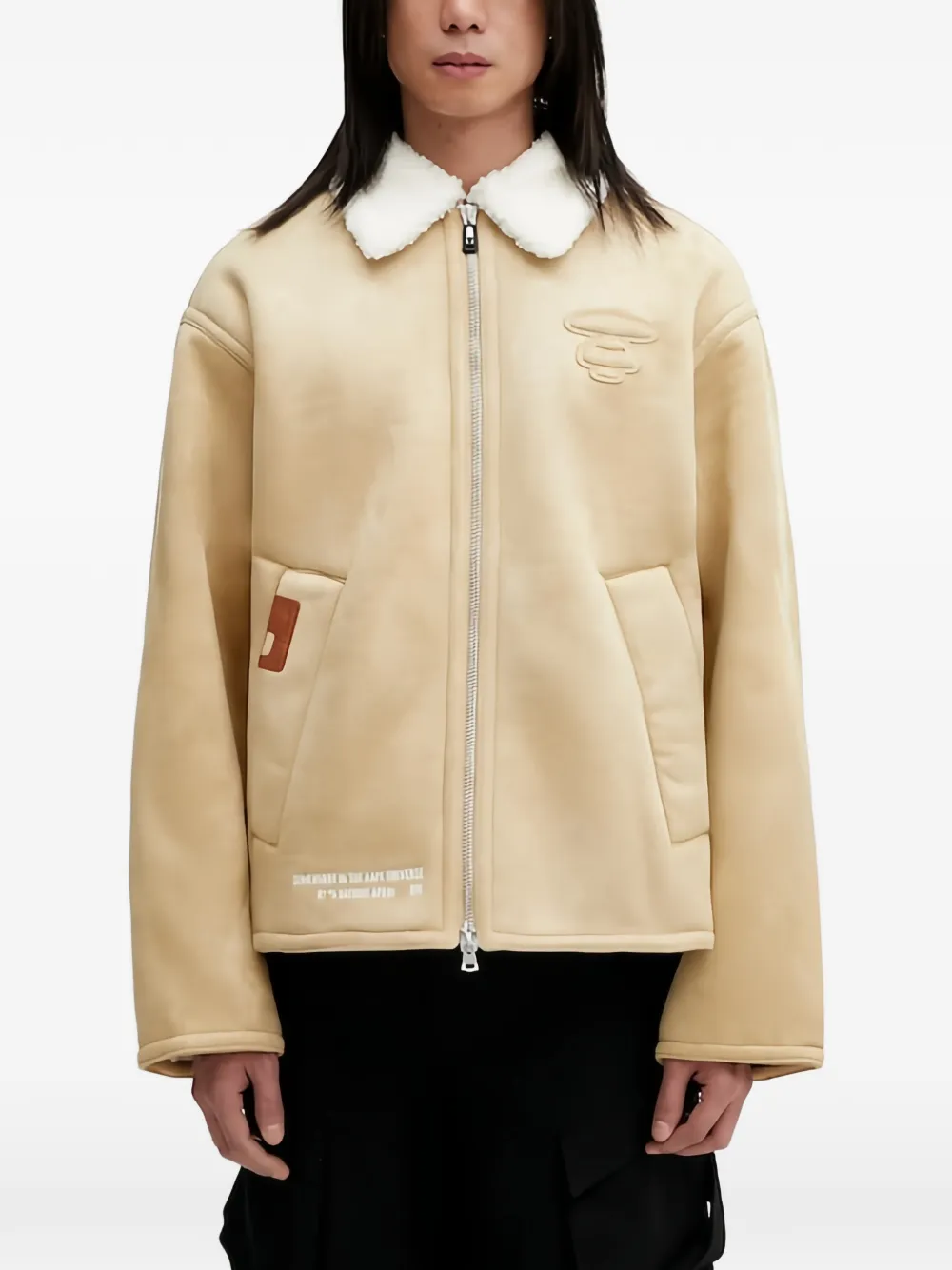 AAPE BY *A BATHING APE® appliqué collar jacket - Toni neutri