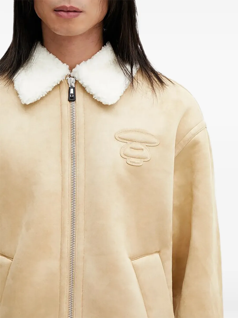 AAPE BY *A BATHING APE Jack met applicatie en kraag Beige