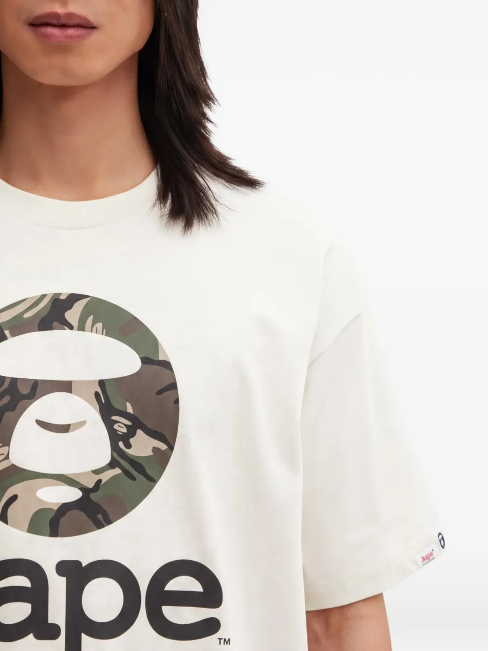 AAPE BY *A BATHING APE T-shirt met logoprint Beige