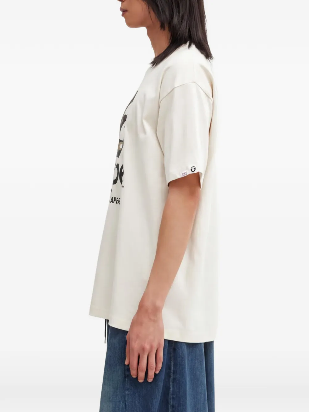 AAPE BY *A BATHING APE T-shirt met logoprint Beige