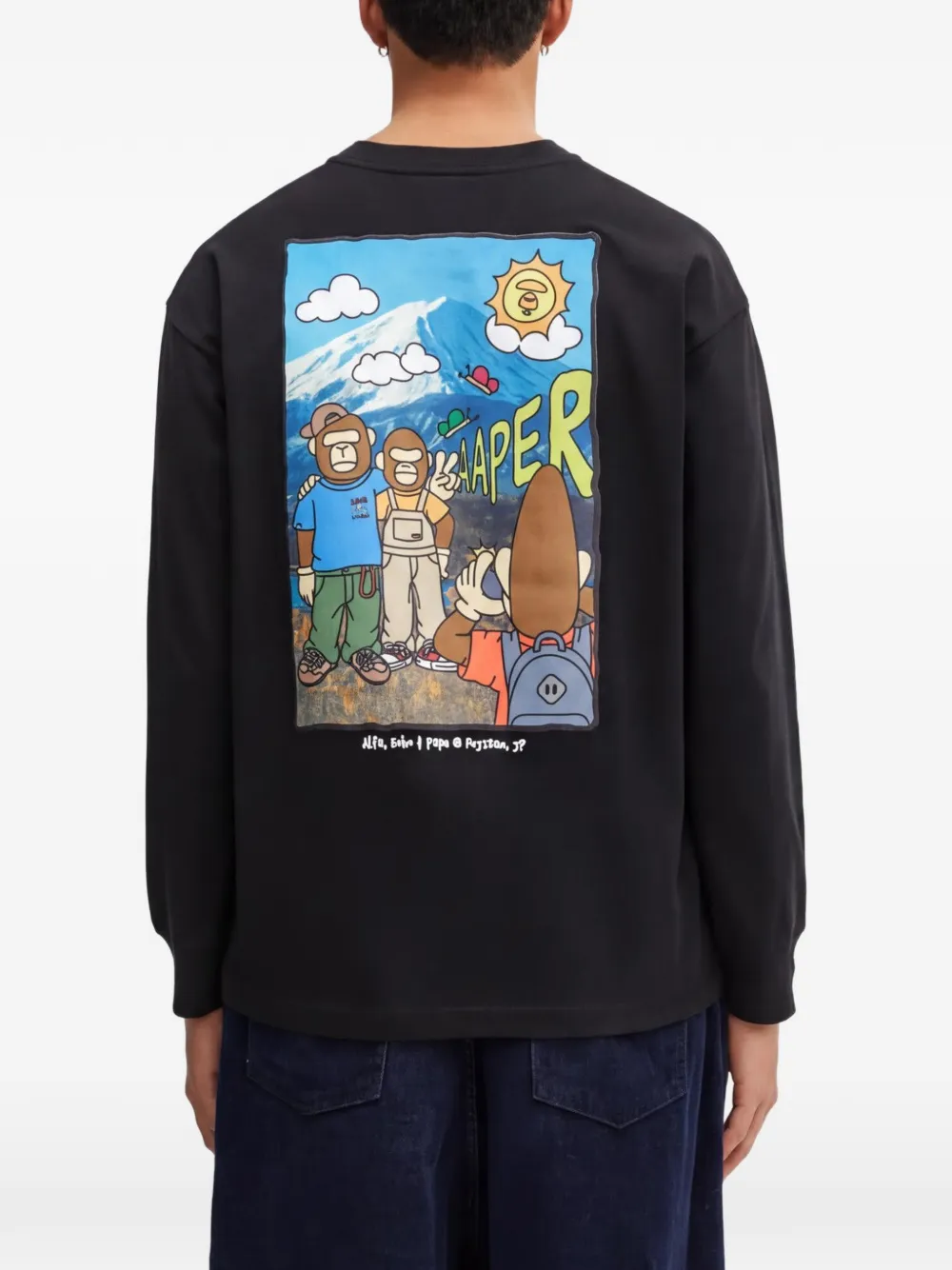AAPE BY *A BATHING APE T-shirt met logoprint Zwart