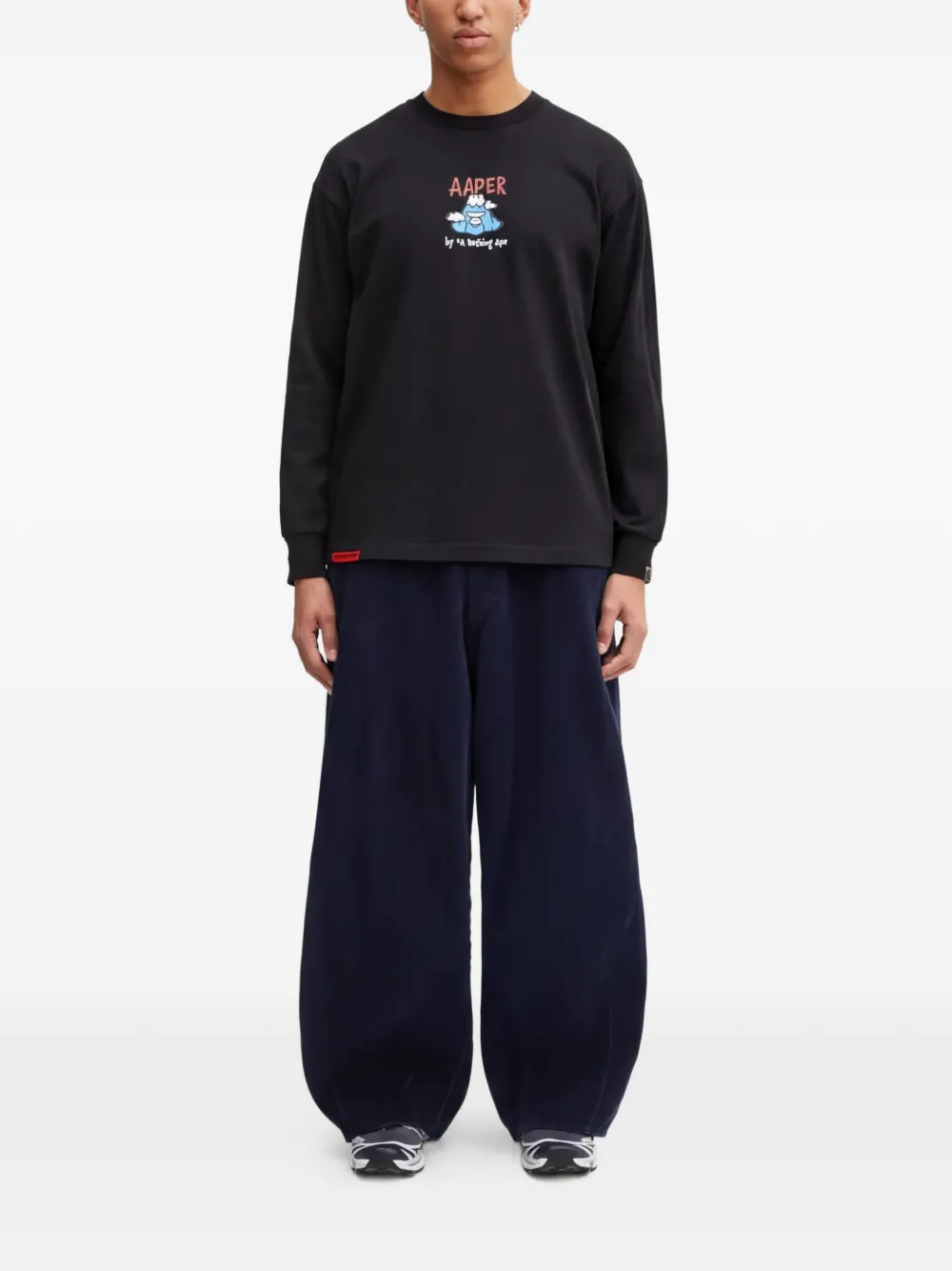 AAPE BY *A BATHING APE T-shirt met logoprint Zwart