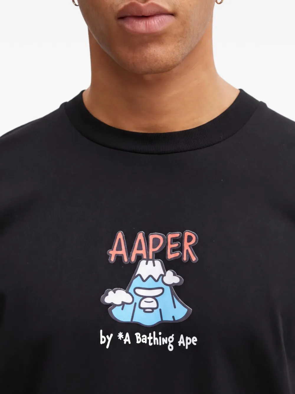 AAPE BY *A BATHING APE T-shirt met logoprint Zwart