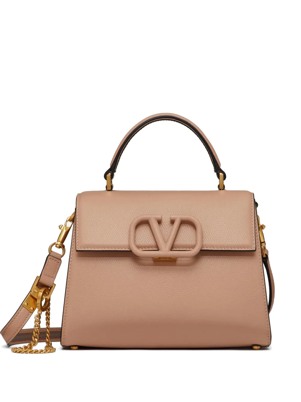 Valentino Garavani small Vsling grainy calfskin handbag - Neutrals