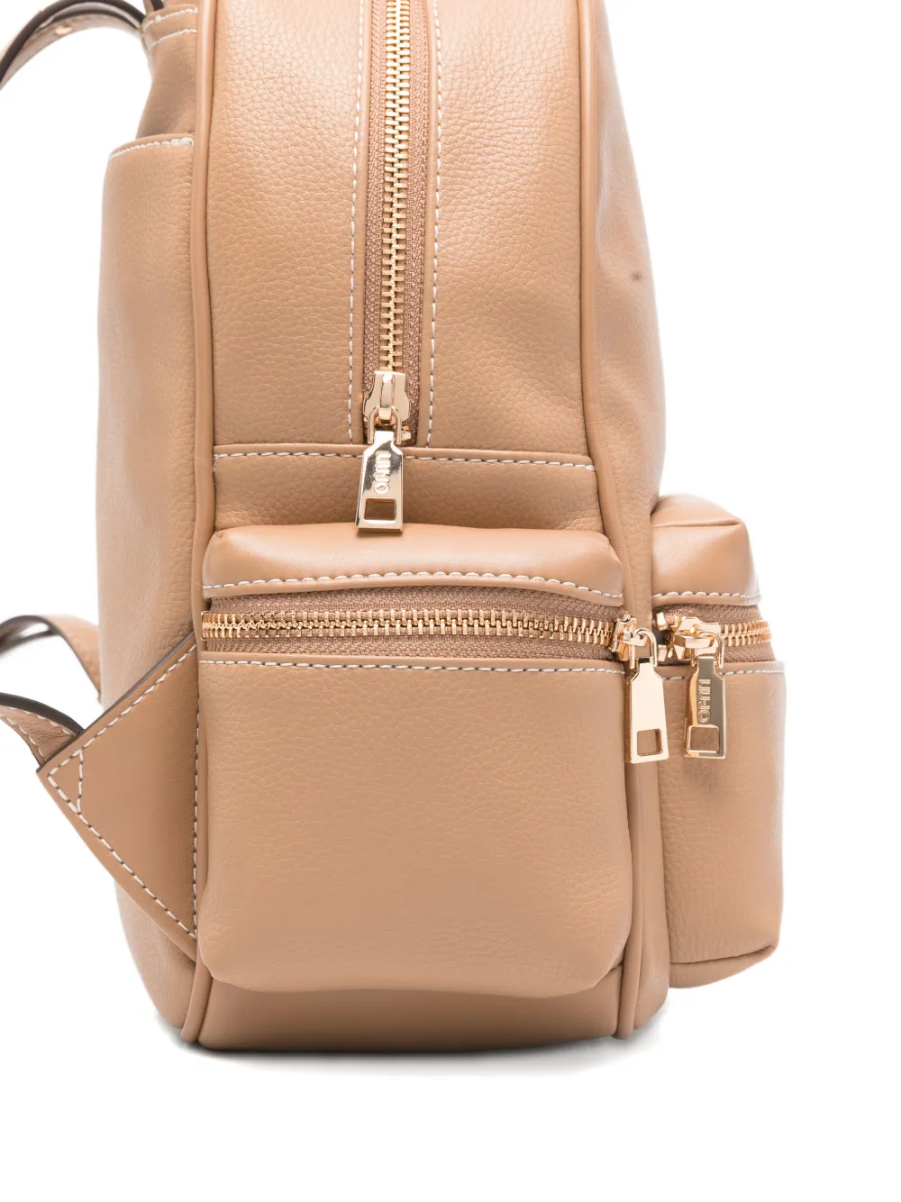  Liu Jo Zip Leather Backpack - Neutrals 
