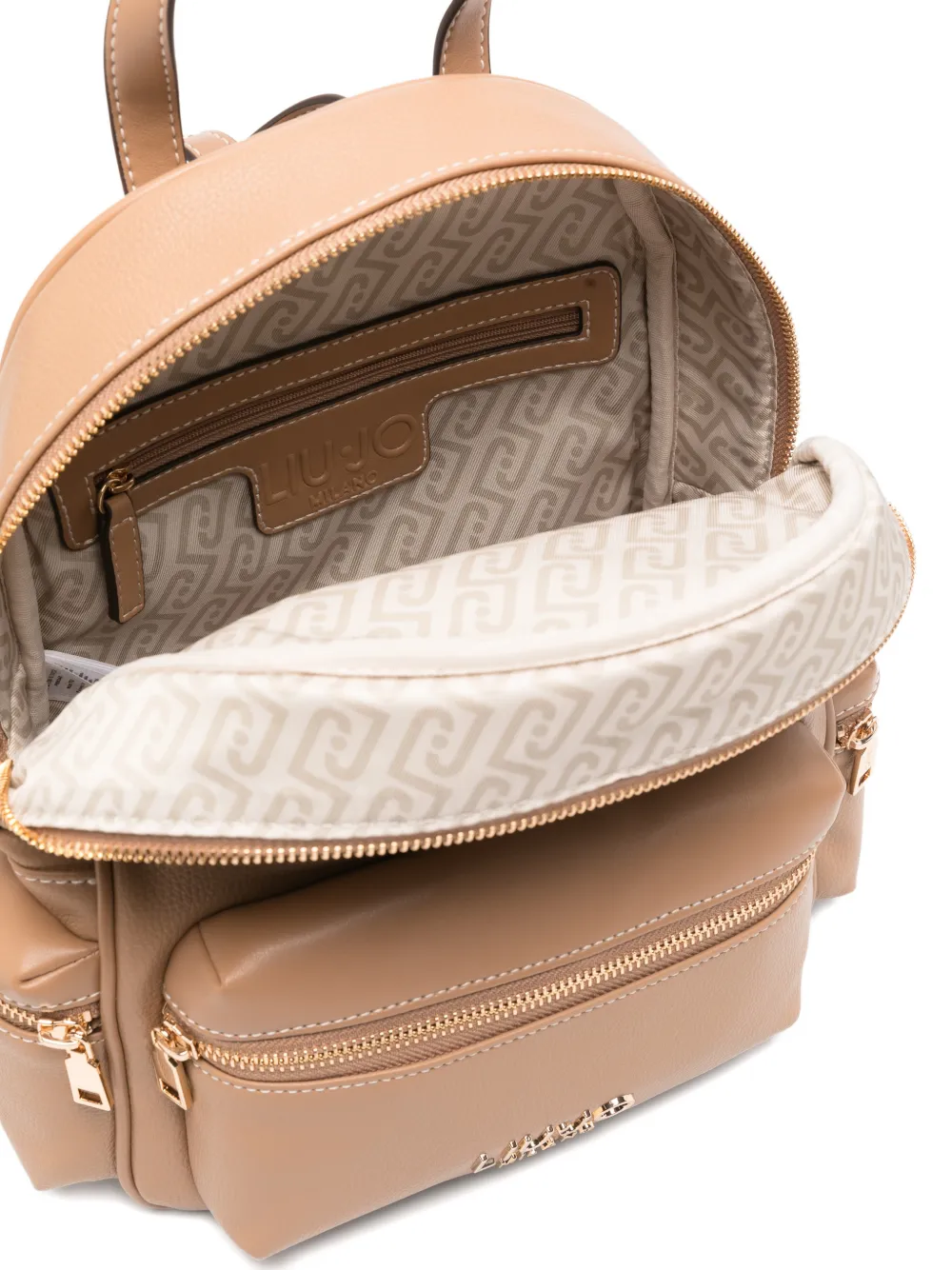 LIU JO Leren rugzak met rits Beige