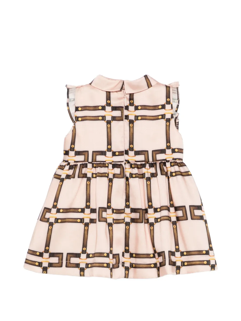 Elisabetta Franchi La Mia Bambina Jurk met print en ruches Beige