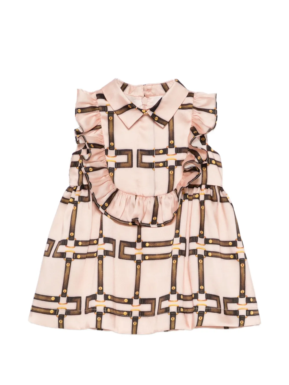 Elisabetta Franchi La Mia Bambina ruffled printed dress - Neutrals