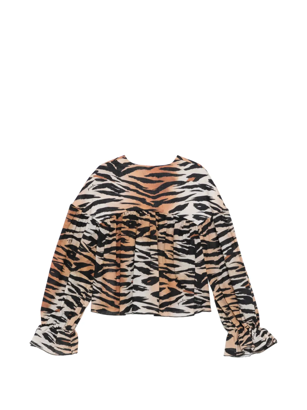  Pinko Kids Animal-print Ruffled Blouse - Neutrals 
