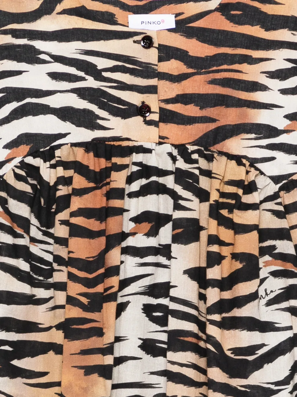  Pinko Kids Animal-print Ruffled Blouse - Neutrals 