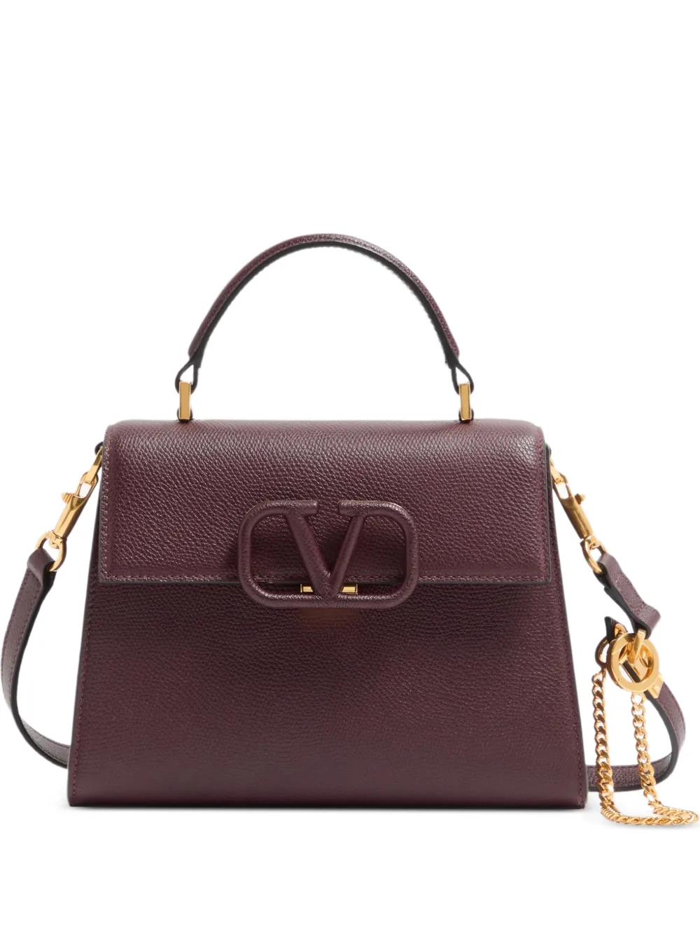 Valentino Garavani Borsa Vsling piccola in pelle di vitello zigrinata - Rosso