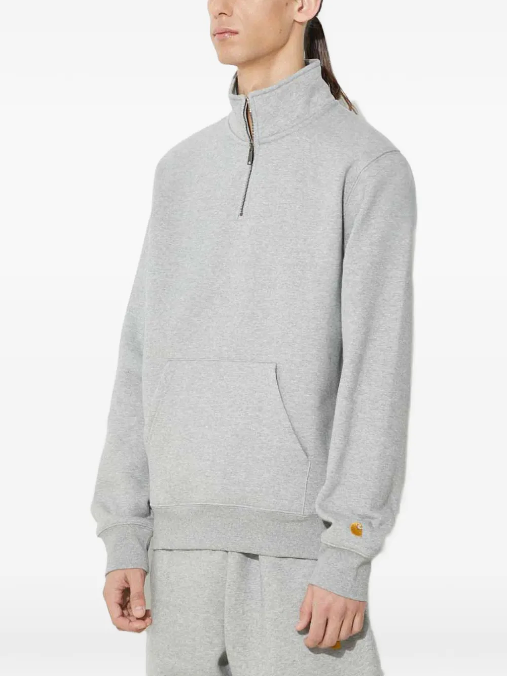 Carhartt WIP Sweater met opstaande hals en rits Grijs