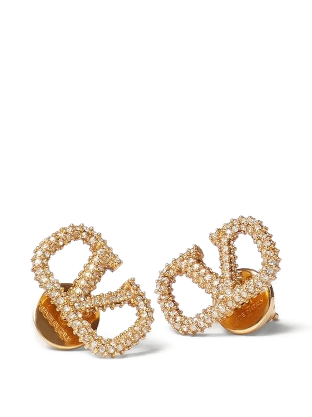 Valentino Garavani Vlogo Signature earrings in metal and Swarovski® crystals - Gold