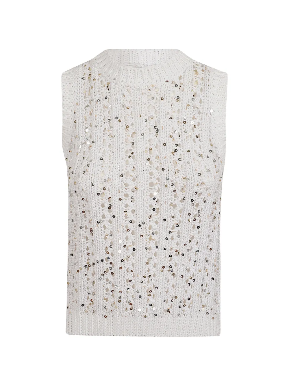 Peserico sequin-embellished knitted vest - Bianco