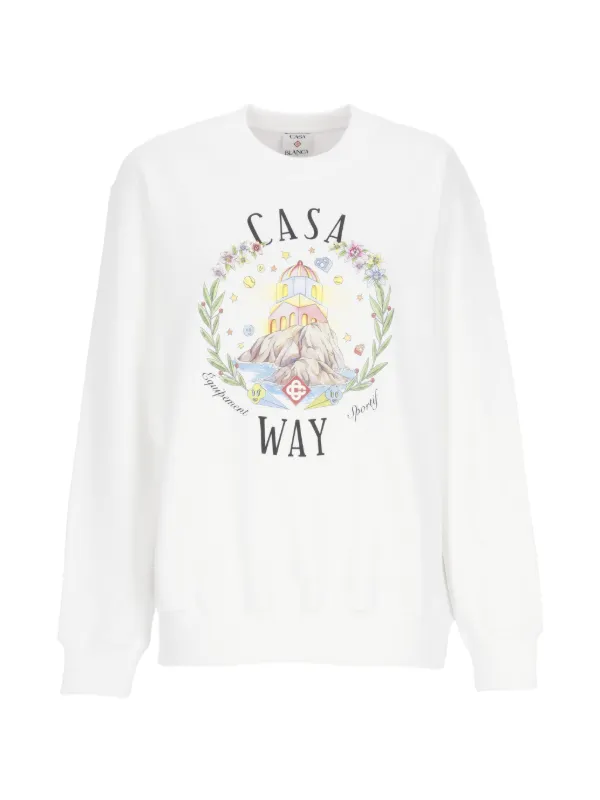 Casablanca Casa Way Loopback Sweatshirt in White