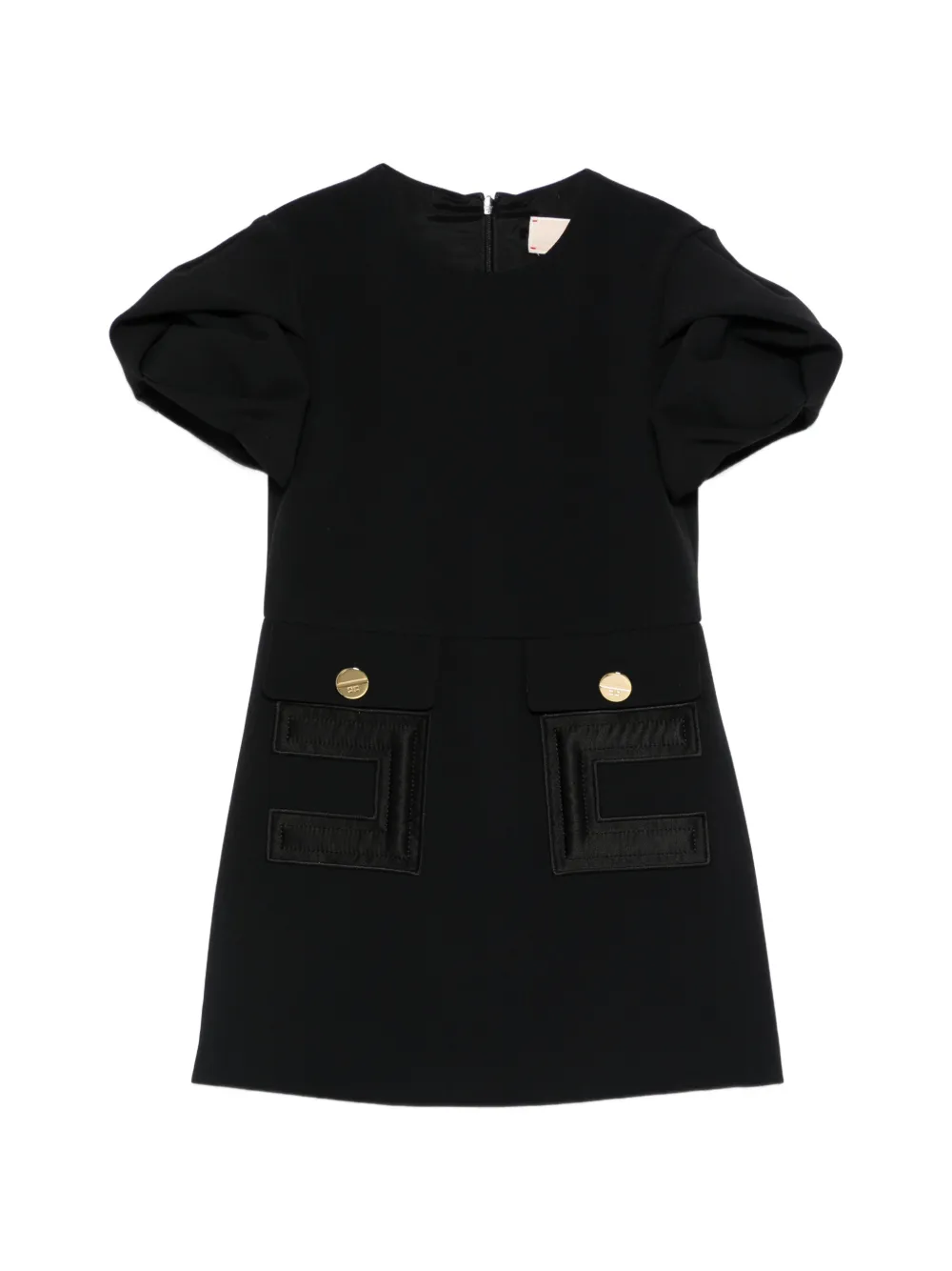 Elisabetta Franchi La Mia Bambina flap-pocket dress - Black