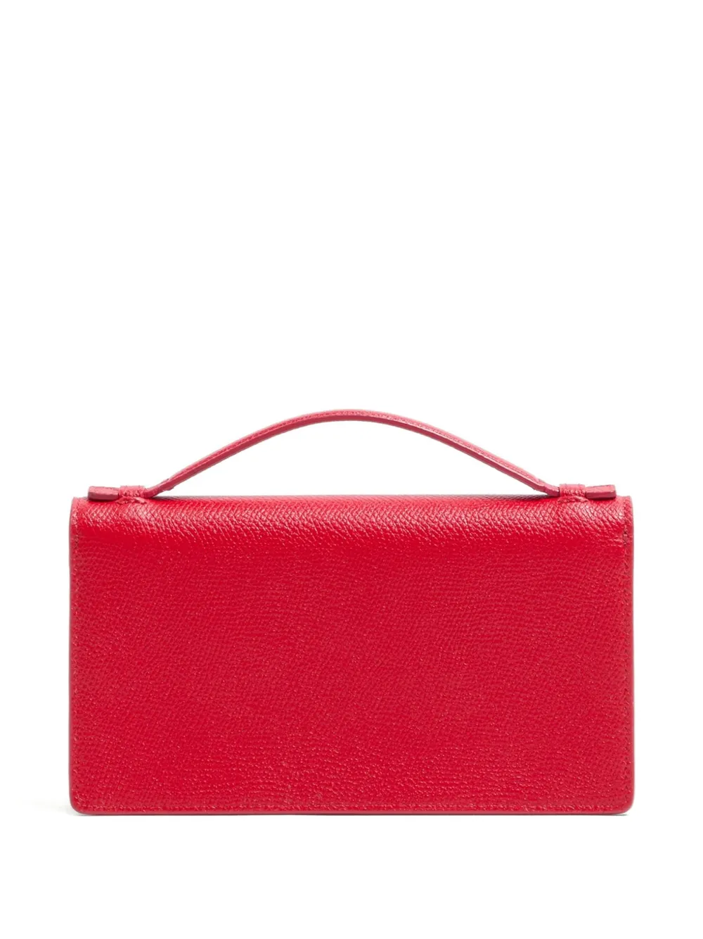 Valentino Garavani VLogo Signature portemonnee van bewerkt kalfsleer met ketting Rood