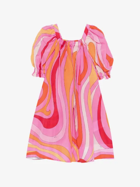 PUCCI Junior robe imprimée à manches bouffantes