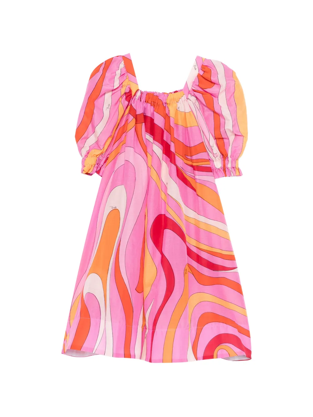 Pucci Junior Printed Puff-sleeve Dress - Pink 