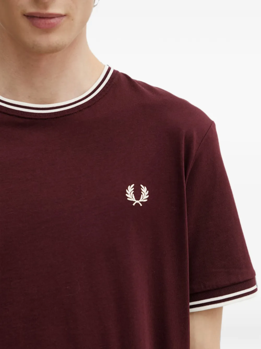 Fred Perry T-shirt met geborduurd logo Rood