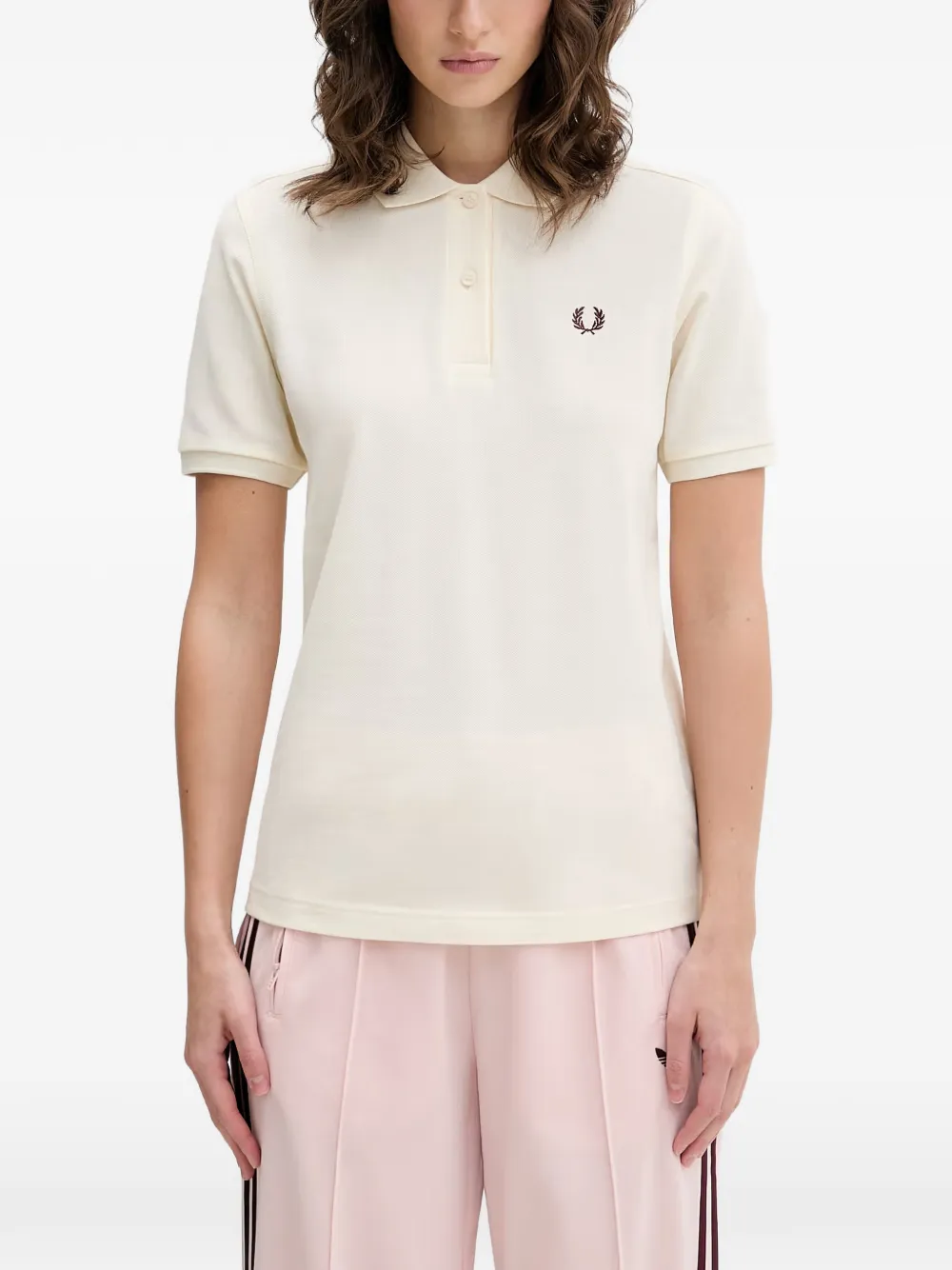Fred Perry logo-embroidered polo shirt - Bianco