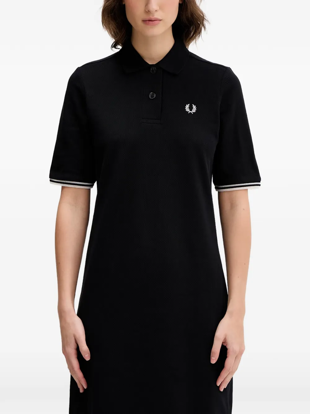 Fred Perry cotton midi dress - Black