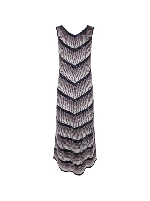 D.Exterior robe sans manches à chevrons