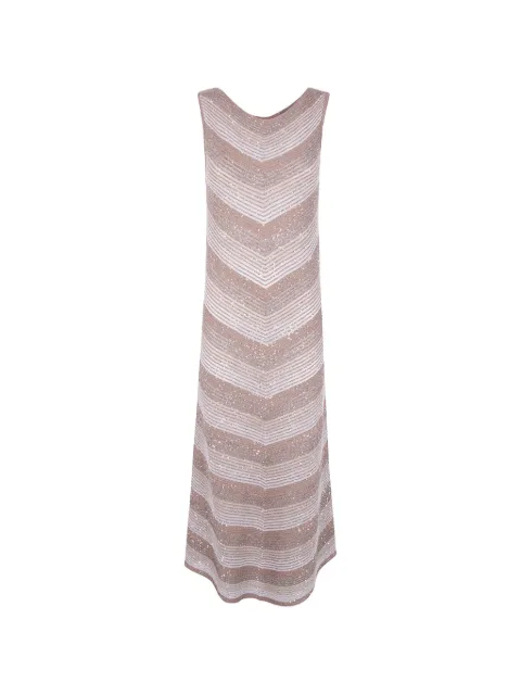 D.Exterior Vestido listrado com paetês