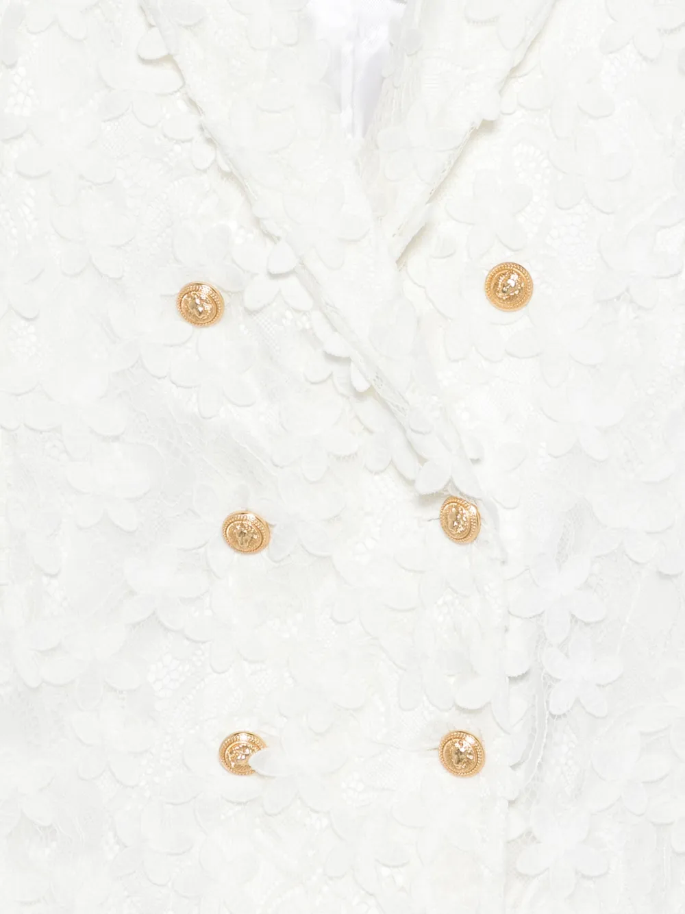 Balmain Kids Floral Double-breasted Blazer - White 