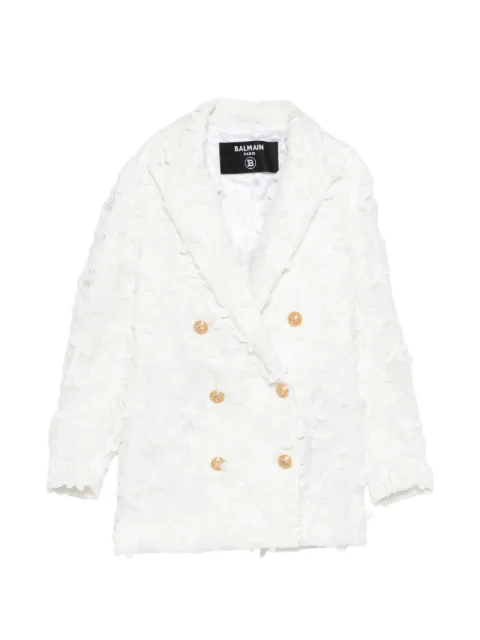 Balmain Kids floral double-breasted blazer