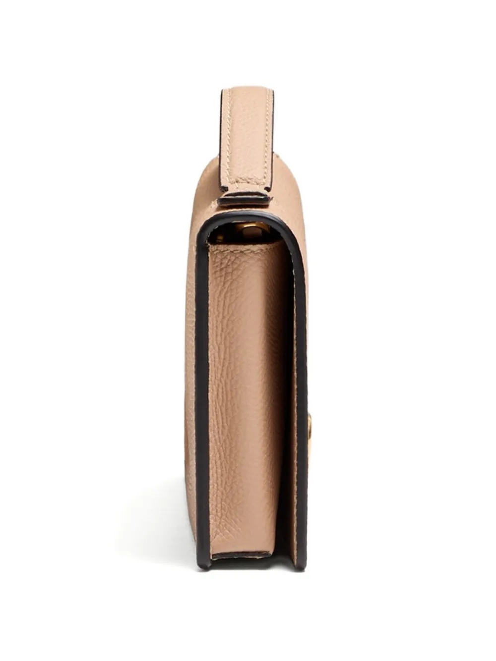 Valentino Garavani VLogo Signature portemonnee van bewerkt kalfsleer met ketting Beige