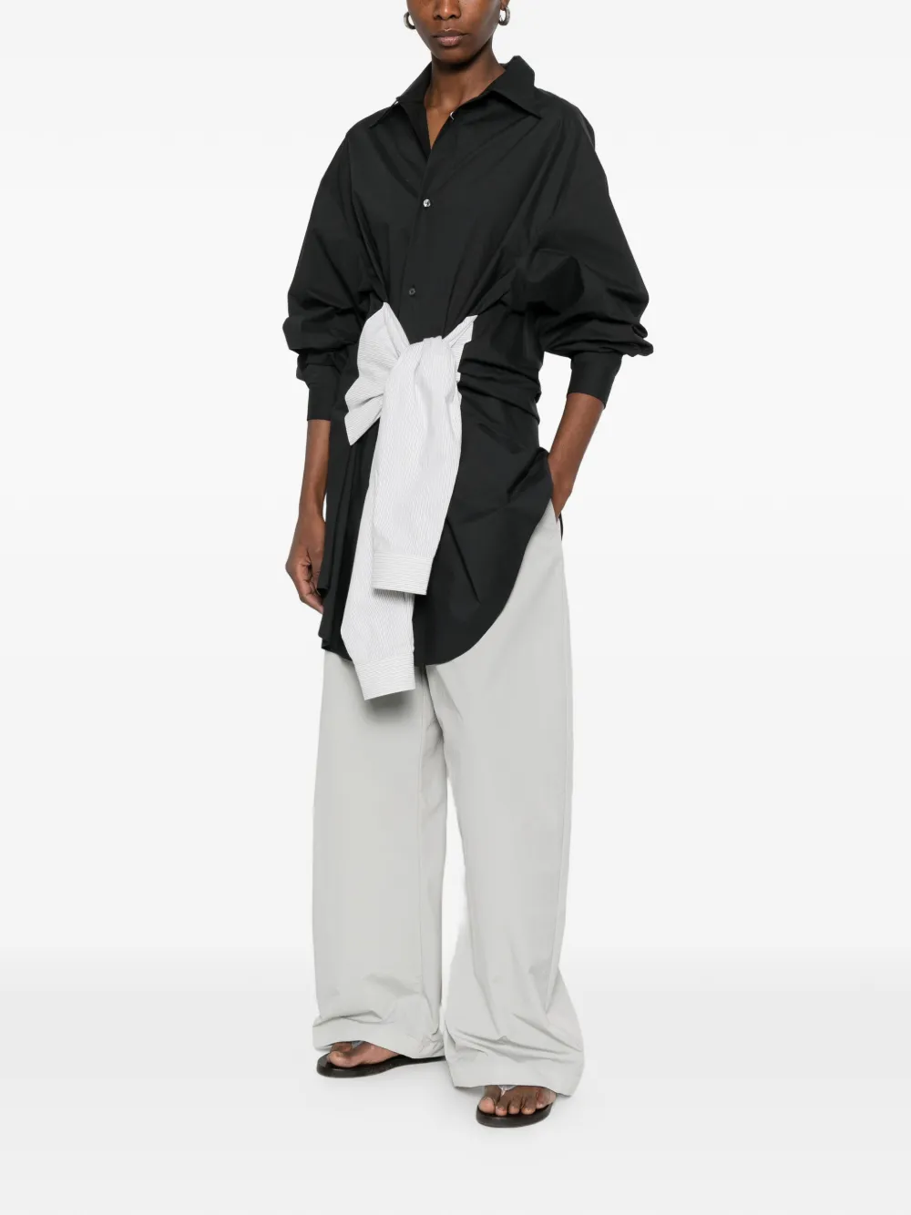 MM6 Maison Margiela Gestreept blouse Zwart