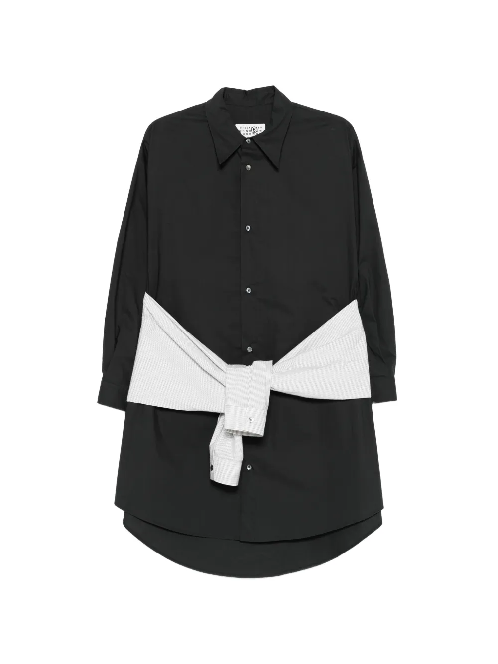 MM6 Maison Margiela striped panelled shirt - Nero